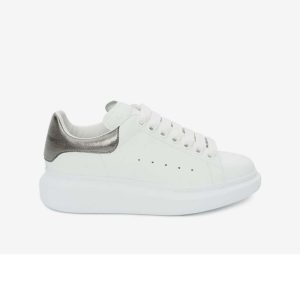 Alexander Mcqueen Women Oversized Sneaker White Smooth Calf Leather Lace-Up Sneaker