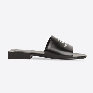 Balenciaga Women Box Sandal in Black and White Soft Nappa Sheepskin