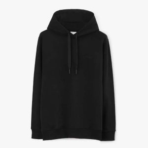 Burberry Women Check EKD Cotton Hoodie-Black