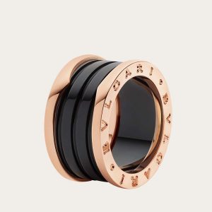 Bvlgari Women B.zero1 Four-Band Ring Two 18 KT Rose