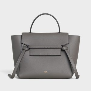 Celine Women Micro Belt Bag in Grained Calfskin-Silver