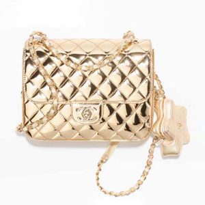 Chanel Women CC Backpack Star Coin Purse Mirror Calfskin Metallic Calfskin Gold-Tone Metal AS4649