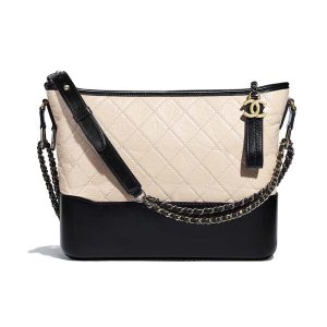 Chanel Women Chanel’s Gabrielle Large Hobo Bag in Calfskin Leather-Beige A93824