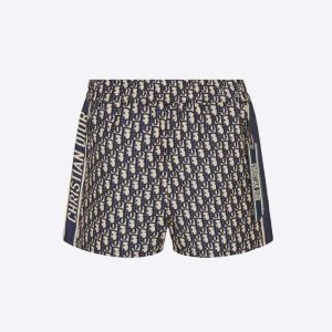 Dior Women Shorts Blue Technical Taffeta Jacquard with Dior Oblique Motif