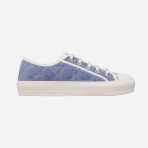 Dior Women Walk'N'dior Sneaker Blue Faded Cannage Embroidered Denim