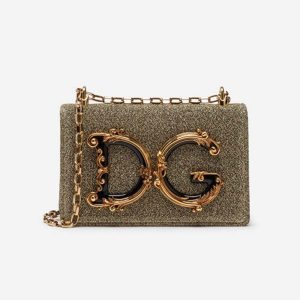 Dolce Gabbana D&G Women DG Girls Cross-Body Bag Soft Lurex-Gold