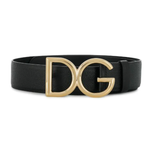 Dolce Gabbana D&G Women Dauphine Calfskin Belt-Black