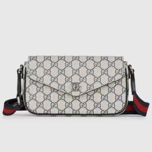 Gucci Unisex Ophidia Mini Bag Beige Blue GG Supreme Canvas 764961