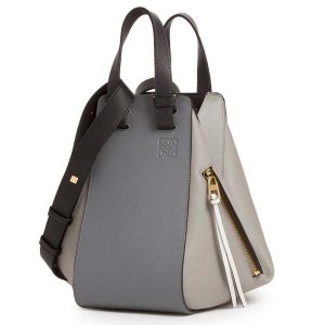 Loewe Hammock Medium Bag in Calfskin-Grey