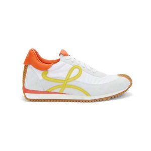 Loewe Unisex Flow Runner in Calfskin and Nylon-Yellow