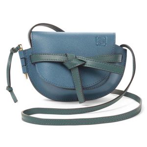 Loewe Women Gate Mini Bag Petroleum Soft Grained Calf-Blue