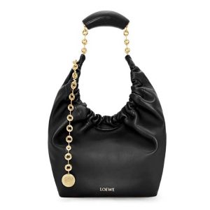 Loewe Women Small Squeeze Bag in Nappa Lambskin-Black