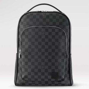 Louis Vuitton LV Unisex Avenue Backpack Damier Graphite Coated Canvas Cowhide-Leather N40499