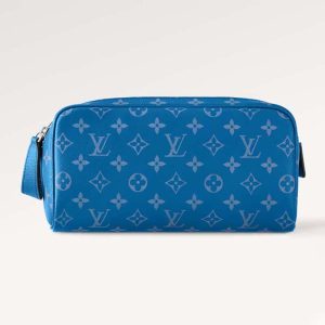 Louis Vuitton LV Unisex Dopp Kit Blue Monogram Coated Canvas M31037