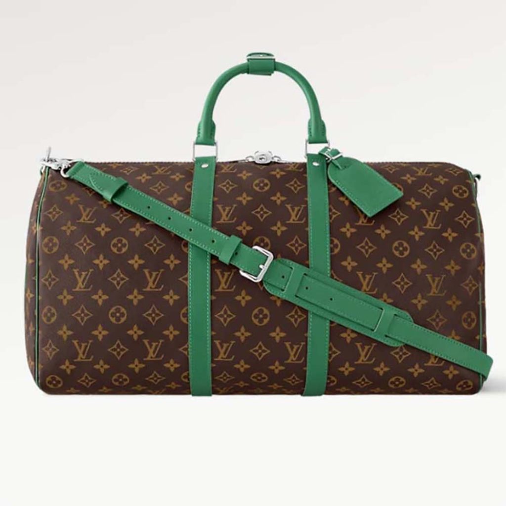 Home 9 Louis Vuitton LV Unisex Keepall Bandoulière 50 Green Monogram Macassar Coated Canvas M46774