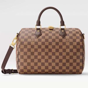 Louis Vuitton LV Unisex Speedy Bandoulière 35 Damier Ebene Coated Canvas N41366