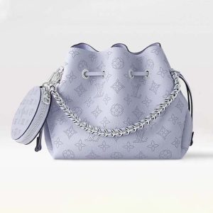 Louis Vuitton LV Women Bella Bucket Bag Lilac Perforated Mahina Calfskin M22714