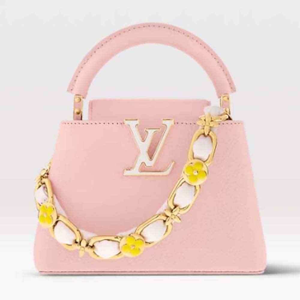 Louis Vuitton LV Women Capucines Mini Handbag Jasmine Pink Taurillon Leather M23363
