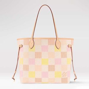 Louis Vuitton Women LV Neverfull MM Peach Damier Giant Coated Canvas N40668