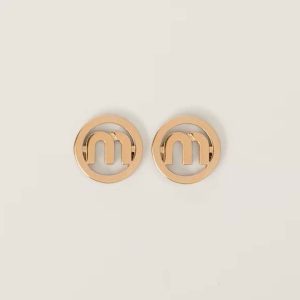 Miu Miu Women Metal Earrings Logo lasered on the Back