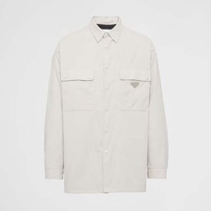 Prada Men Pinwale Corduroy Shirt-White