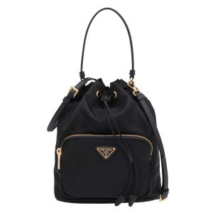 Prada Unisex Fabric Shoulder Bag-Black