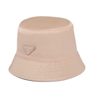 Prada Women Nylon Bucket Hat Decorated with the Triangle Logo