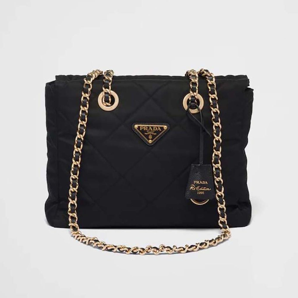Home 10 Prada Women Re-Edition 1995 Chaîne Re-Nylon Tote Bag-Black