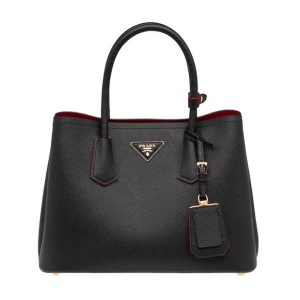 Prada Women Small Saffiano Leather Double Prada Bag