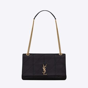 Saint Laurent YSL Medium Jamie Bag in Patchwork Leather-Black