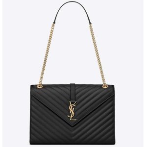 Saint Laurent YSL Women Envelope Large Grain De Poudre Embossed