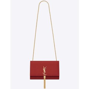 Saint Laurent YSL Women Kate Medium Tassel Smooth Red Leather