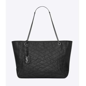 Saint Laurent YSL Women Large Niki Shopping Bag Crinkled Quilted