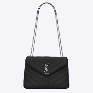 Saint Laurent YSL Women Loulou Small Matelasse Y Leather-Black