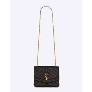 Saint Laurent YSL Women Medium Sulpice in Quilted Lambskin-Black