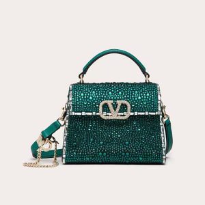 Valentino Women Mini Vsling Handbag with Jewel Embroidery-Green WB0G97BGK_7DY
