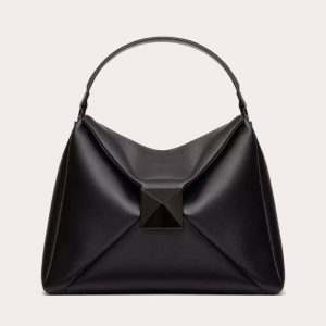 Valentino Women One Stud Nappa Leather Maxi Hobo Bag-Black WB0L07JUU_0NO