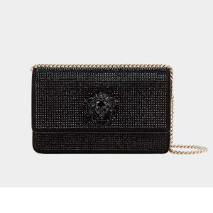 Versace Women Crystal Palazzo Evening Bag-Black