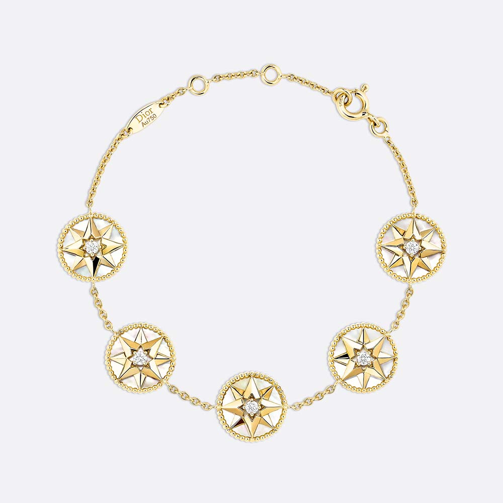 Dior Women Rose Des Vents Bracelet 18K Yellow Gold Diamonds Mother-of-Pearl