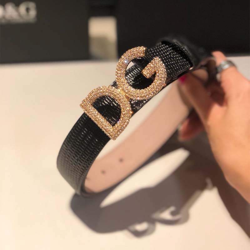 Dolce Gabbana D&G Women Belt in Iguana Print Calfskin - Image 9