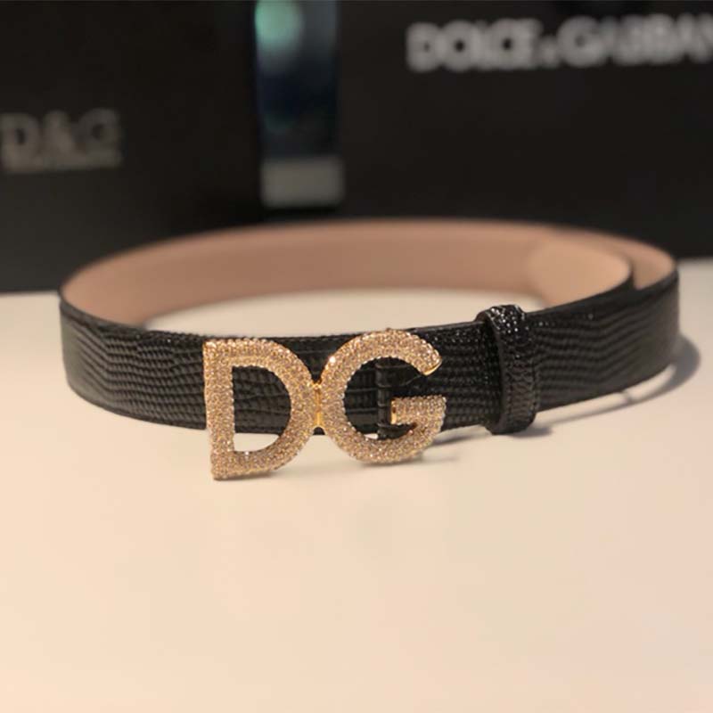 Dolce Gabbana D&G Women Belt in Iguana Print Calfskin - Image 8