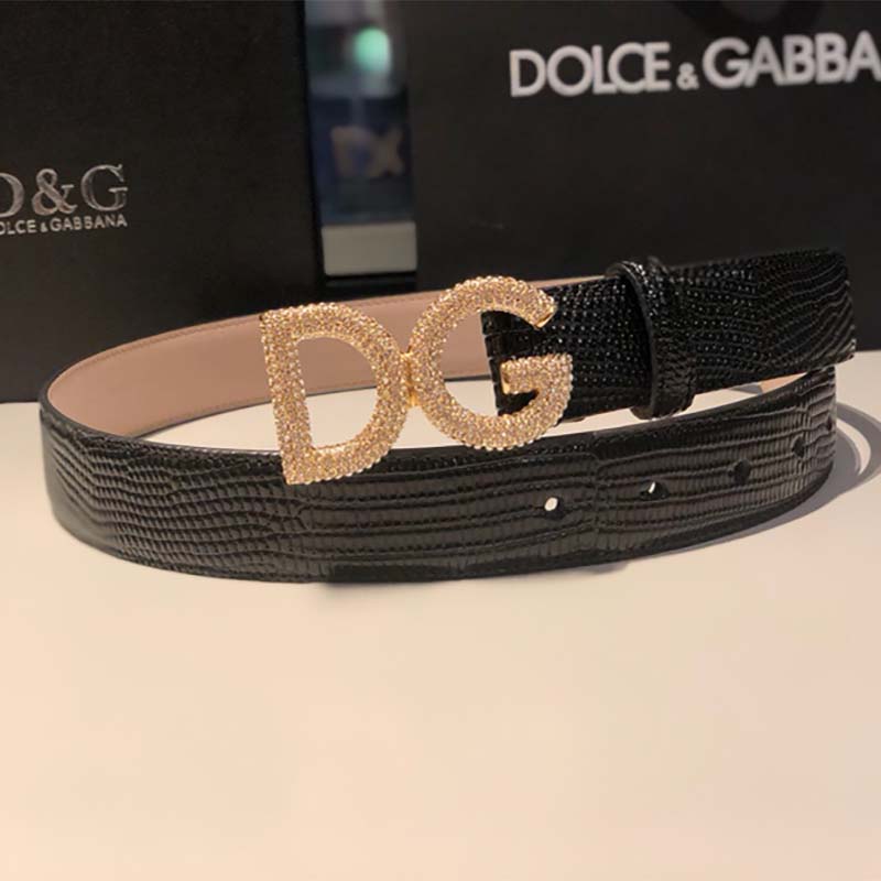 Dolce Gabbana D&G Women Belt in Iguana Print Calfskin - Image 7