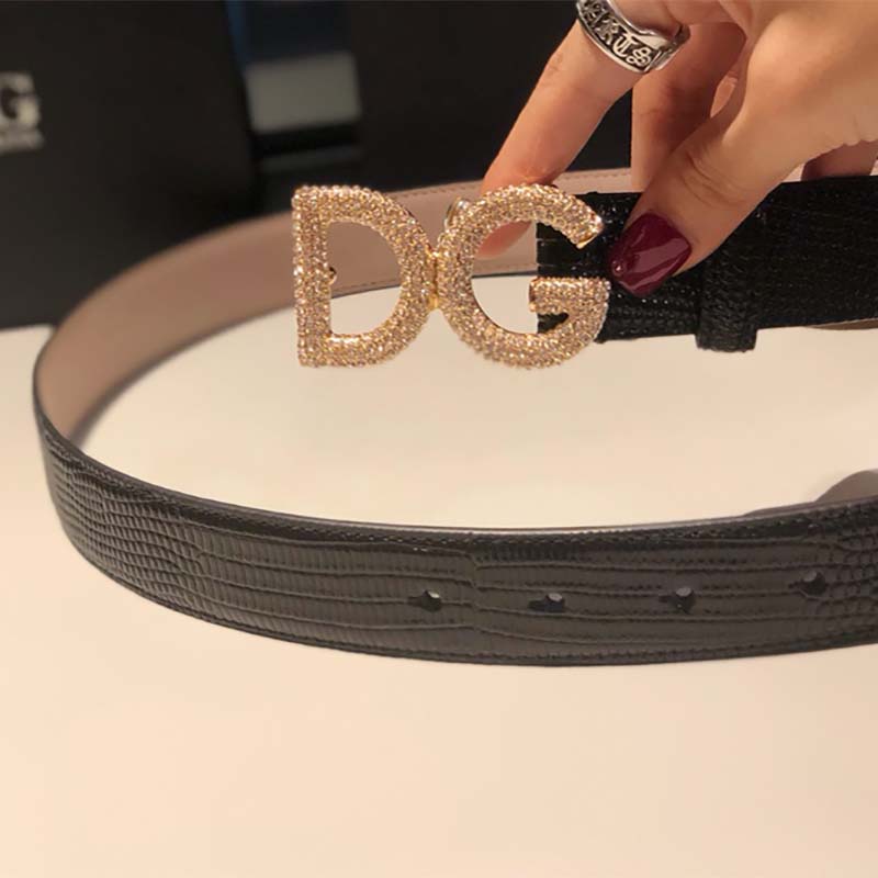 Dolce Gabbana D&G Women Belt in Iguana Print Calfskin - Image 6
