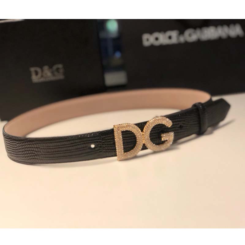 Dolce Gabbana D&G Women Belt in Iguana Print Calfskin - Image 5