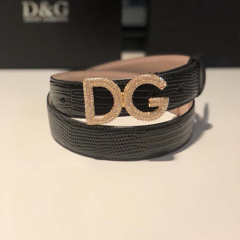 Dolce Gabbana D&G Women Belt in Iguana Print Calfskin - Image 4