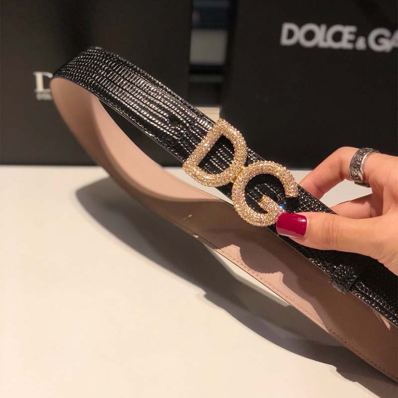 Dolce Gabbana D&G Women Belt in Iguana Print Calfskin - Image 3