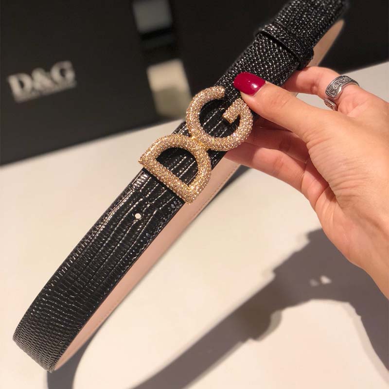Dolce Gabbana D&G Women Belt in Iguana Print Calfskin - Image 2