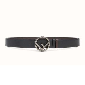 Fendi Men Black and Brown Leather Belt