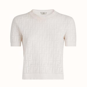Fendi Women JUMPER White Cotton Jumper