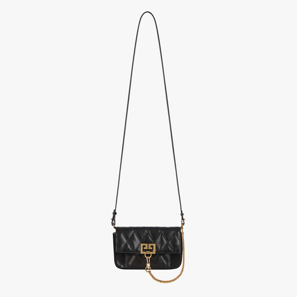 Givenchy Women Mini Pocket Bag in Diamond Quilted Leather-Black